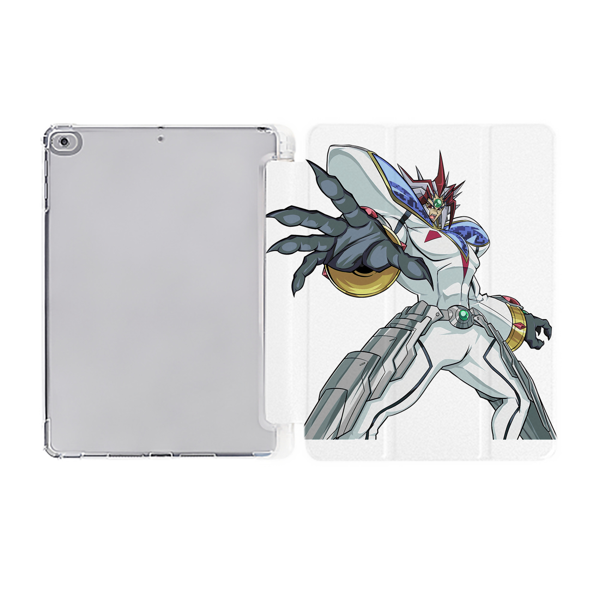 （画像用） 遊☆戯☆王 Yu-Gi-Oh! IPad ケース ペン収納付き 三つ折りスタンド PUレザー×シリコン 対応機種9.5/10.5/10.9インチ